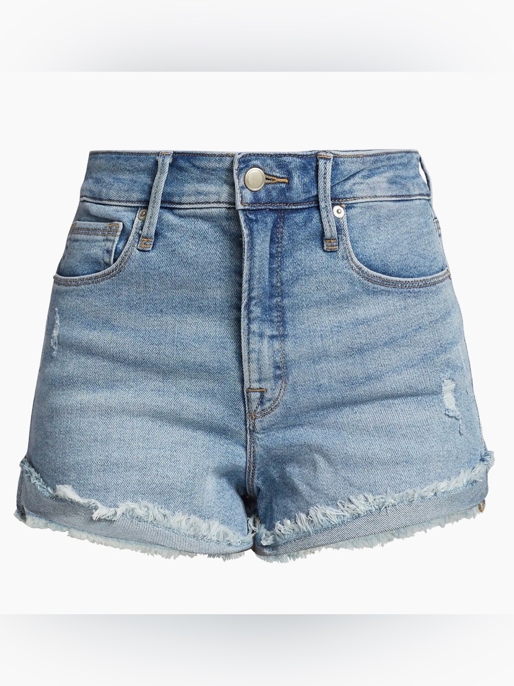 Good American Good Curve Distressed Denim Shorts SZ. 4 EUC